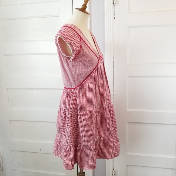 Anthropologie Intropia Patched Gingham Swing Dress, Size 36 - Picture 10 of 12